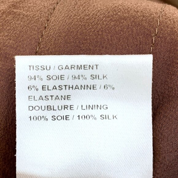 CHLOE French Made Marron Rouge Silk Elastane Casual Pants Size 36 Dark Brown - Picture 3 of 7